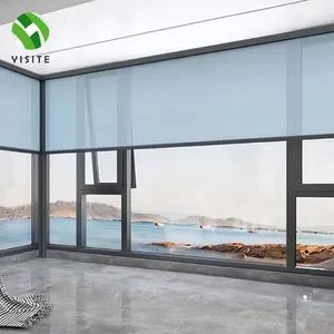 Preço direto da fábrica design moderno com trilho com zíper 7 níveis cortinas de rolo à prova de vento guarda-sol cortinas de isolamento térmico