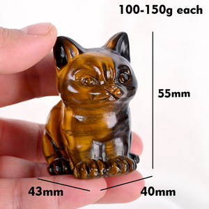 Vente en gros de pierres de guérison en cristal naturel, chat en cristal sculpté à la main pour la décoration - Product Image 5