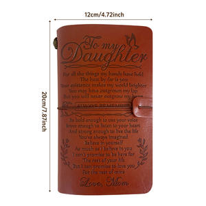 Carnet de notes A6 en cuir vintage avec logo personnalisé, couture en cuir de qualité supérieure, cadeau pour maman, fils, fille, papa - Product Image 3