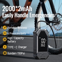 Wireless Multi-mode Free Switching Dual Screen LED Display ABS 12V Inflator Emergency Light Tire Pressure Monitor Charging Bank