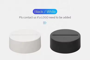 RGB LED Night <b>Light</b> Touch Base USB Cable 3D Acrylic Black ABS Middle <b>Plug</b>-In Modern Design Bedroom Application AAA Battery CE - Product Image 4