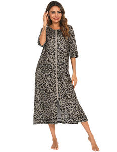 Batas largas de alta calidad, vestido de verano, ropa de dormir de talla grande para mujer, pijamas informales sueltos para <span class=keywords><strong>lactancia</strong></span>, venta al por mayor - Product Image 2