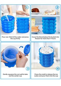 Silicone <strong>Ice</strong> Cube Maker Bucket <strong>Space</strong> Saving Silicone <strong>Ice</strong> Cube Maker With Lid - Product Image 2