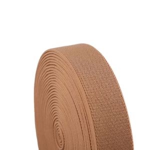 Eco-friendly 25mm 32mm Khaki Color Woven logo Design Waist Twill Elastic Tape Band for Wrist <b>Webbing</b> - Product Image 2