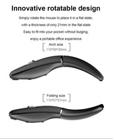 Souris sans fil ultra-fine pliable 2,4G BT double mode rechargeable silencieuse pour ordinateur portable, ordinateur de bureau, bureau