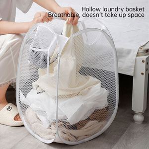 <b>Foldable</b> Mesh <b>Laundry</b> <b>Baskets</b> <b>Laundry</b> Fold Pop up Storage Bag <b>Laundry</b> <b>Basket</b> Bag with Handle - Product Image 2