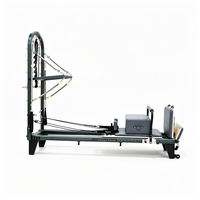 Reformer Pilates Ajustable Noir en Aluminium avec Demi-Trapeze Elite Core Bed – Équipement Commercial de Fitness et d'Entraînement pour Studio de Santé