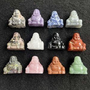 Vente en gros, naturel Feng Shui, artisanat folklorique, sculpture en cristal mixte, bouddha pour la décoration - Product Image 4