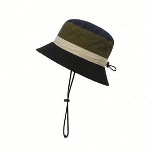 Autumn Spring Kids Sporty 5-Panel Bucket <b>Hat</b> Quick-Drying Waterproof with Drawstring Windproof and Color Shade Features - Product Image 3