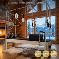 Table de Pilates Professionnelle 3-en-1 en Bois d'Érable : Reformer, Cadillac et Trapèze – Conception Portable et Réglable pour Usage Haut de Gamme