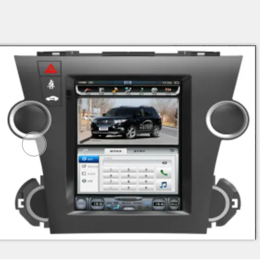 12.1 inch capacitive screen android7.1/8.1 px6 system car dvd player for Toyota Highlander 2008