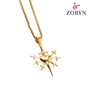 Pendentif en pierre naturelle et cristal, plaqué or, avec chaîne en argent, style bohème vintage, en acier inoxydable, pour hommes et femmes, pour la guérison spirituelle - Product Image 5