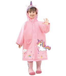 Adorable Impermeable Transparente de EVA para Niñas con Capucha y Bolsa a Juego, Diseño de Dibujos Animados Kawaii para Días Lluviosos, Logotipo Personalizado - Product Image 1