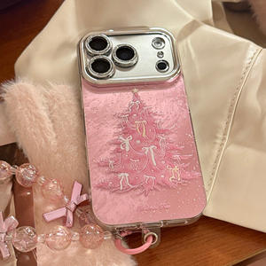 Custodia per <span class=keywords><strong>iPhone</strong></span> 17 <span class=keywords><strong>Pro</strong></span> <span class=keywords><strong>Max</strong></span> con Albero di Natale <span class=keywords><strong>Rosa</strong></span>, Protezione Completa Antiurto con Cinturino da Polso, <span class=keywords><strong>Cover</strong></span> per Telefono da Donna - Product Image 6