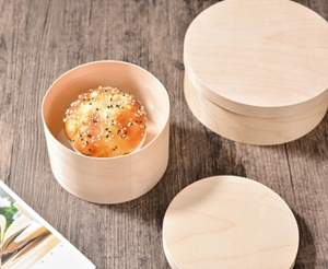 กล่องเค้กไม้ธรรมชาติแบบใช้แล้วทิ้งพร้อมฝาปิดทรงกลมสำหรับงานปาร์ตี้และอุปกรณ์บนโต๊ะอาหาร - Product Image 4