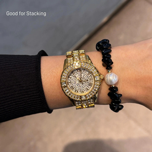 Pulsera Unisex de Obsidiana Negra Natural con Cristal de Sanación Energética y Dije de Perla Auténtica - Product Image 6