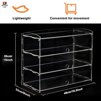 Vitrines de comptoir d'affichage au détail en acrylique Vitrine de biscuit beignet Boîtier en plastique Vitrines alimentaires en acrylique