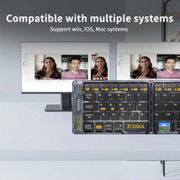 Keyboard dan Mouse Mini Nirkabel Lipat Ultra Tipis Desain Ergonomis Transparan untuk Typepad I.OS/Windows/Android Stok Tersedia