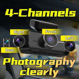 고속 5G 와이파이 4채널 360도 4K 블랙박스 G센서 야간 시야 AI 비디오 레코더 차량용 DVR 1년 보증 - Product Image 1