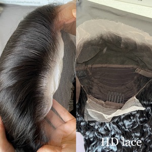 Perruque Lace Front HD Transparente Sans Colle de 40 Pouces en Cheveux Humains Vierges 13x4 avec Baby Hair pour Femmes Noires - Product Image 5