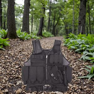 Chaleco Táctico de Malla Negra Personalizado para Hombre, Ropa de Seguridad Multifuncional de Poliéster para Caza al Aire Libre - Product Image 1