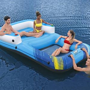 Chaise longue flottante gonflable en PVC extra large pour plusieurs personnes, pare-soleil, capacité 500 kg, modèle INTEX, divertissement aquatique - Product Image 3