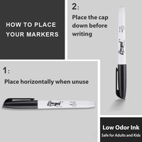 96 marqueurs effaçables à sec à faible odeur à pointe fine noirs pour écrire sur un tableau blanc au bureau, à la maison ou à l'école
