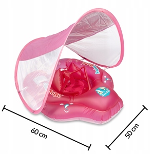 Bouée de bain gonflable anti-retournement pour bébé avec protection solaire UPF50+, pour tout-petits de 3 à 36 mois, pour jeux aquatiques en piscine - Product Image 3