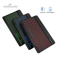Keyboard lampu latar LED, papan ketik nirkabel Rusia Spanyol Portugis untuk Laptop PC ponsel