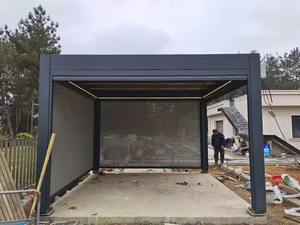 Pérgola de jardín de aluminio automática LongTai con diseños de estacionamiento de automóviles 3x4 Materiales de techo baratos Bases de madera tratadas a presión natural - Product Image 2