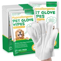 Gants de nettoyage pour animaux de compagnie hypoallergéniques et écologiques, lingettes biodégradables pour le toilettage des animaux, lingettes humides pour chiens et chats, marque privée