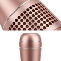 Ensemble de capot avant de microphone usiné CNC de haute précision, corps en acier inoxydable, insert en maille d'aluminium or rose
