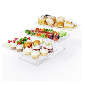 Vente en gros en usine Présentoir de table à dessert à 3 niveaux Présentoir en acrylique pliable pour les aliments - Product Image 5