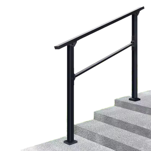 Main courante HILLMASTER pour marches extérieures 2 marches Rampe d'escalier Kit de main courante d'escalier noir pour marches en béton - Product Image 1