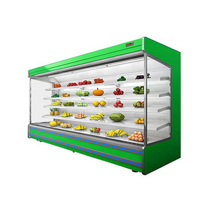 Réfrigérateur vitrine ouverte multi-étagères pour supermarché, système de refroidissement à rideau d'air vertical, pour fruits et légumes - Product Image 5