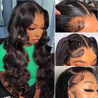 Perruques Lace Front sans colle HD transparentes, couleur naturelle, 13x4, cheveux Remy vierges alignés sur les cuticules, ondulation naturelle pour perruques capillaires