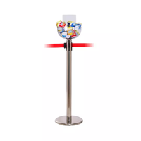 Bol de présentation en acrylique avec revêtement en poudre argenté, support de file d'attente, plateau en plastique, bol de présentation avec adaptateur