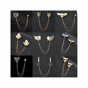Broche de costume pour homme, bijoux DIY, ornement de vêtement, épingles à badges, chaîne en or et argent, insecte, plante, animal, corsage, cadeau pour homme, blazer, broche de revers - Product Image 1