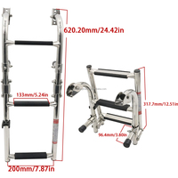 Plateforme de ponton pliante pour bateau marin en acier inoxydable 304/316, escabeau télescopique 2+1 marches, 3 marches pour piscine