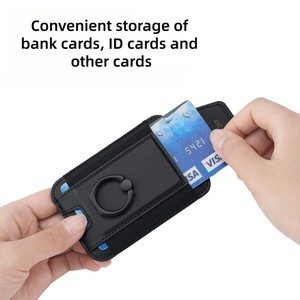 Cartera magnética universal portátil y resistente de cuero con soporte de anillo ajustable y flotante para teléfono móvil. - Product Image 4