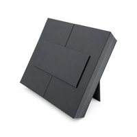 Boîte à double porte en carton noir de luxe, intérieur irisé, plateau transparent, emballage personnalisé pour maquillage, boîte cadeau rigide