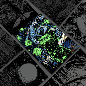 <span class=keywords><strong>Van</strong></span> <span class=keywords><strong>Gogh</strong></span> stile bagliore magico nel buio raschiando carta da disegno Scratchboard notte Glow gratta e vinci arte arcobaleno carta da pittura - Product Image 3