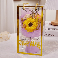 Boîte cadeau transparente personnalisée en PET PVC pour fleurs, boîte à fleurs pliable en plastique transparent pour bouquets