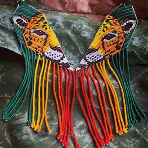 Collares de borla larga de pantera hechos a mano para mujeres y niñas, diseño de cuentas en forma de bola, estilo moderno para fiestas de boda, Mehendi - Product Image 1