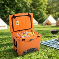 Glacière à roulettes Kuer 45L avec logo personnalisé, chariot portable isotherme chaud et froid en LLDPE de qualité alimentaire pour le stockage de glace