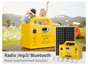 Kits d'éclairage solaire portables 20W 30W 50W FM avec Bluetooth et 6 ampoules, contrôleur MPPT, système de production d'énergie solaire - Product Image 6