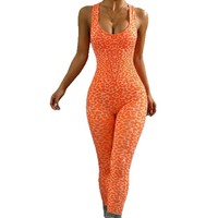 Pantalon de yoga à dos croisé Leopard, tenue de sport pour femmes, justaucorps de yoga à dos nu, justaucorps de yoga à dos croisé