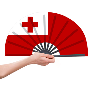 Abanicos Plegables de Plástico con la Bandera de Tonga al por Mayor, Abanico de Mano para Carnaval, Boda, Festival, Fiesta, Agencia de Viajes - Product Image 4