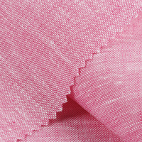 Tissu tissé populaire en mélange coton-lin léger et écologique, teint en fil rose, pour hommes, femmes, filles et garçons, formel et décontracté