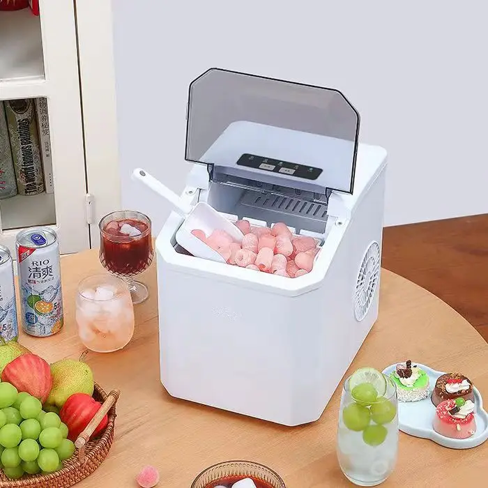 Brasil Pequena casa 15 kg dormitório estudantil pequena potência redonda mini máquina de gelo automática casa máquina de fazer gelo